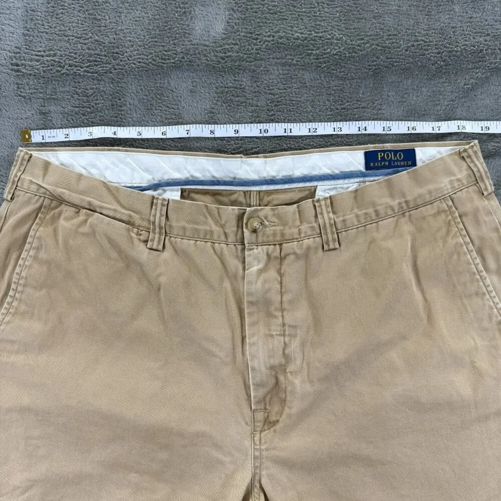 Polo Ralph Lauren Chino Pants Mens 38/32 Khaki Tan Classic Fit Cotton Twill Prep
